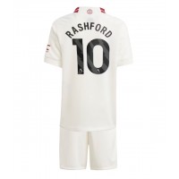 Fotballdrakt Barn Manchester United Marcus Rashford #10 Tredjedraktsett 2023-24 Kortermet (+ Korte bukser)